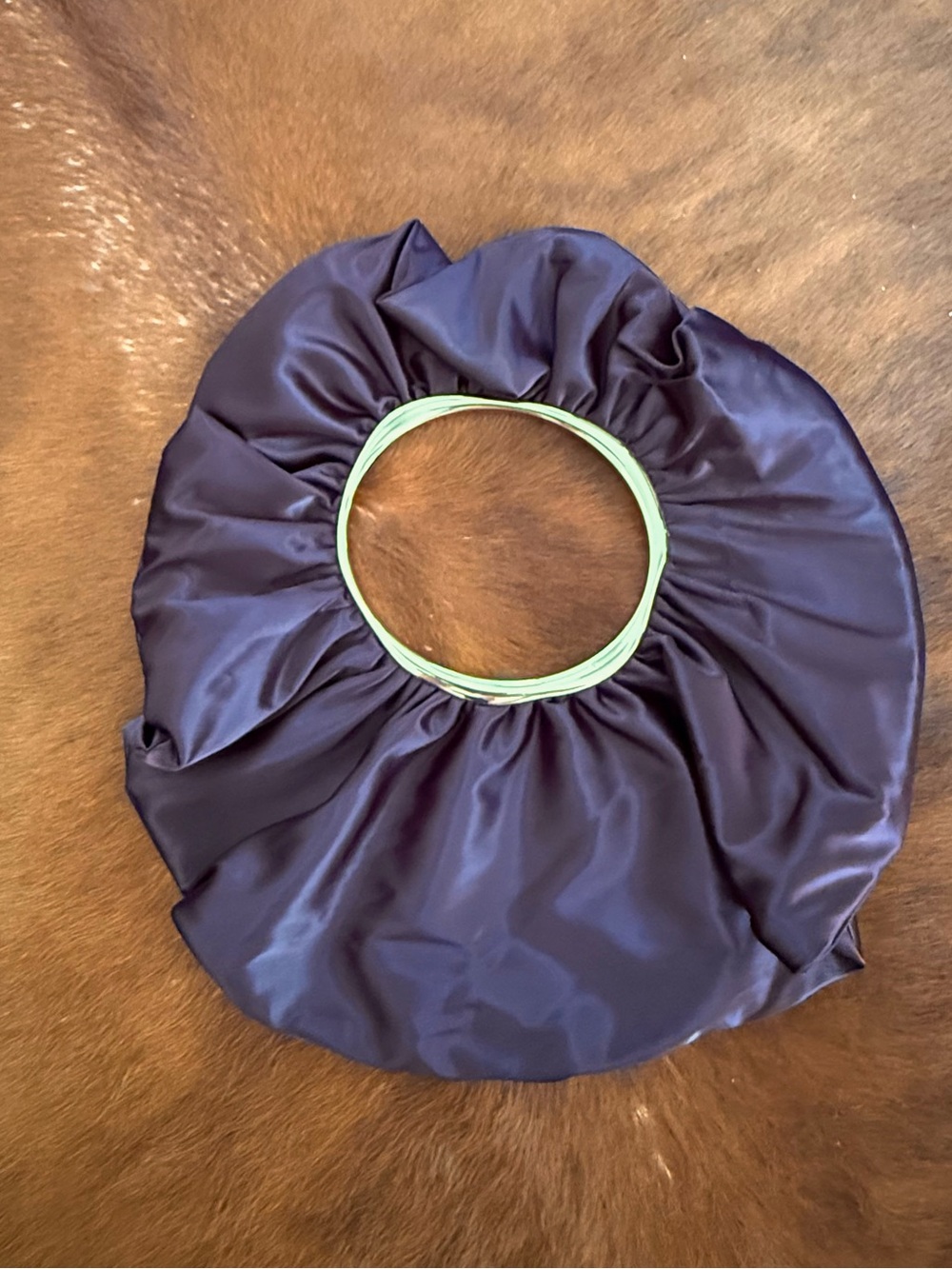 Zara satin brown evening bag with ring handle